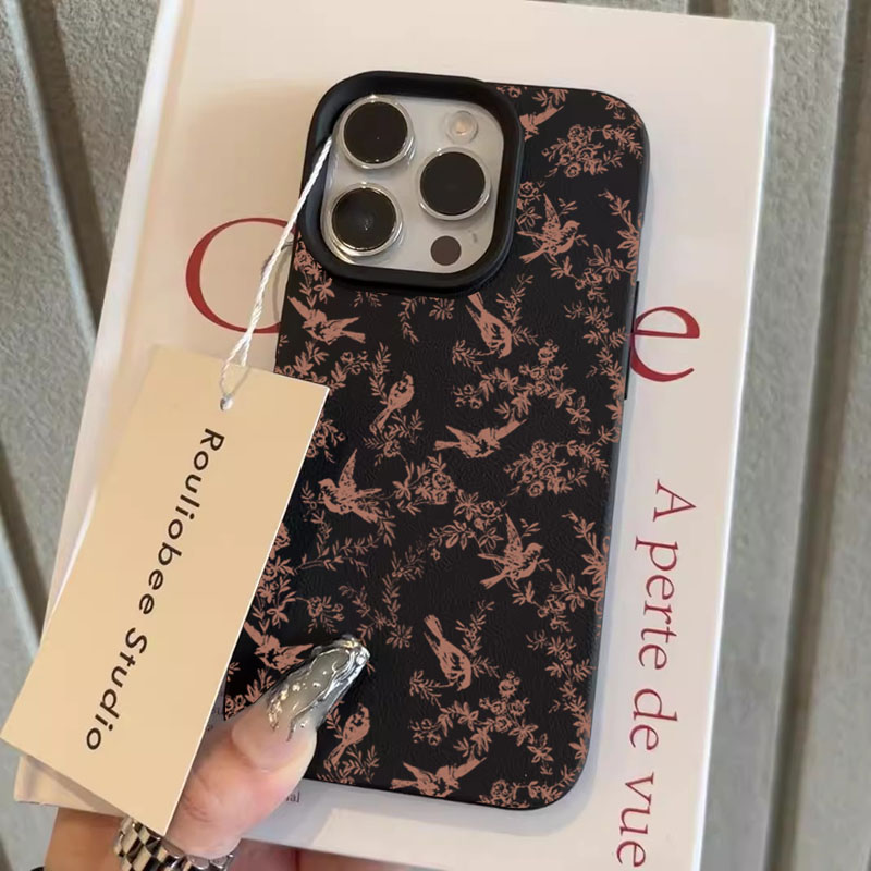 Phone Cases Pink - Rosa Kleine Blumen Litschi-Muster Silikon-Handyhülle für