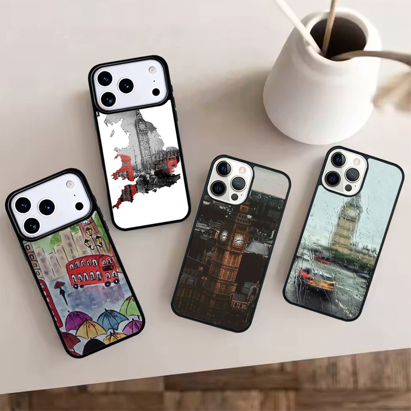 Phone Cases London - London Red Bus Big Ben Silikon-Handyhülle