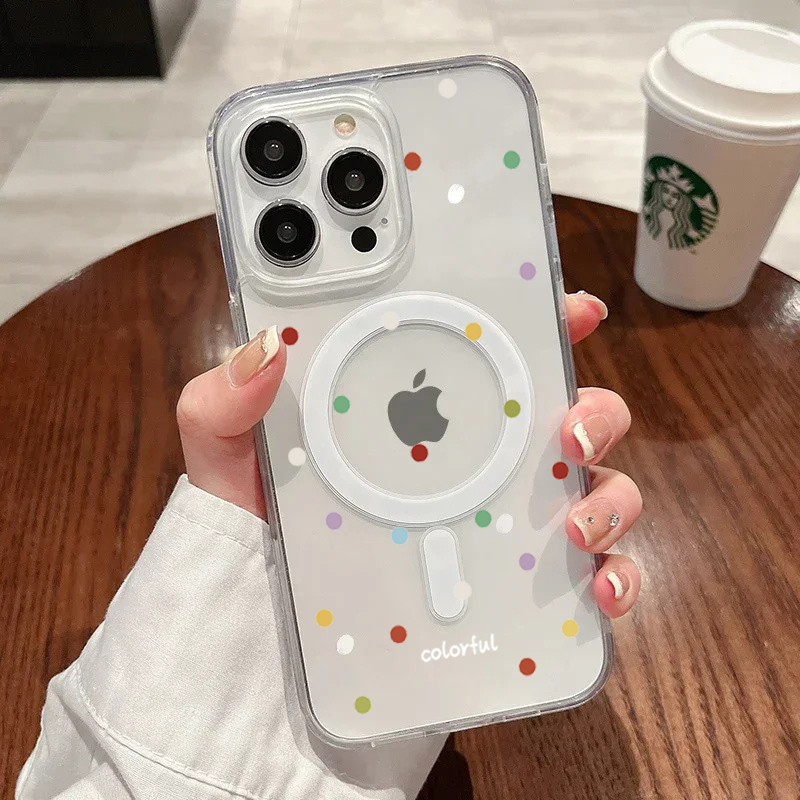 Phone Cases Korean - INS Koreanische Kreative Farbige Wellenpunkte Handyhülle