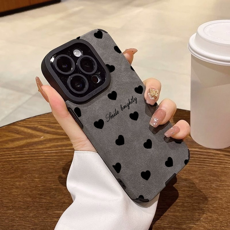 Phone Cases Unique - Neue Luxuriöse Schwarze Herzförmige Handyhülle für