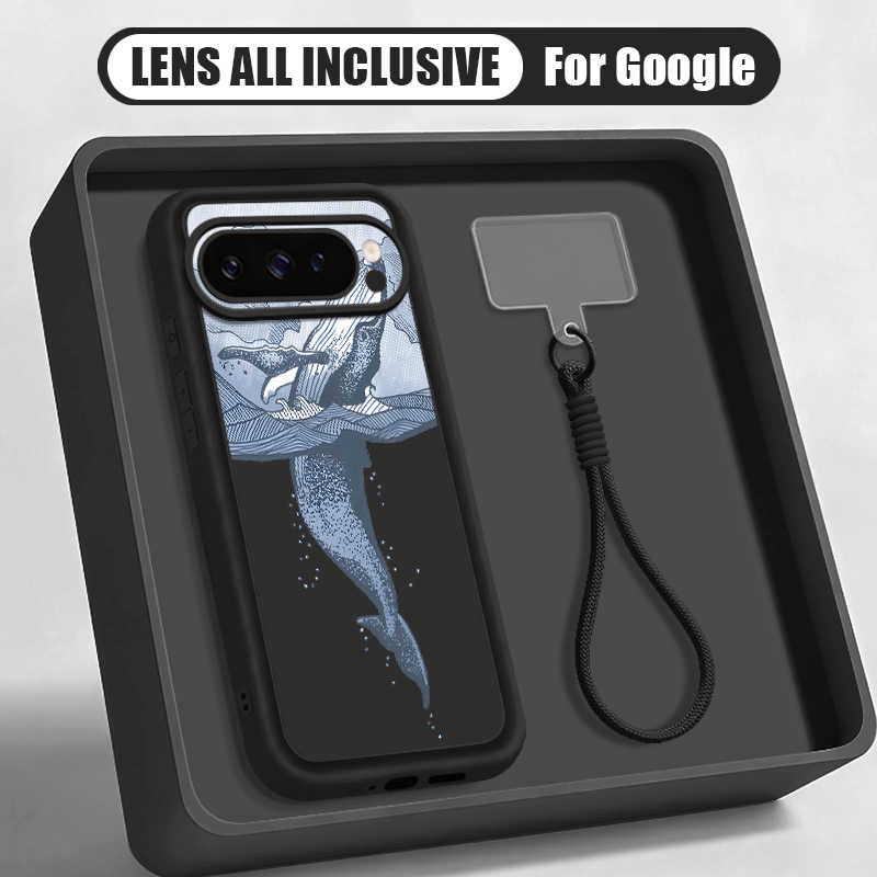 Phone Cases Pixel 10 - Handgelenkschlaufen-Hülle mit Buckelwal-Print für Google Pixel