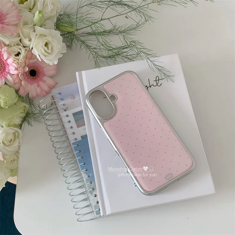 Phone Cases Pink - Koreanische Ins Creme Rosa Polka Dot