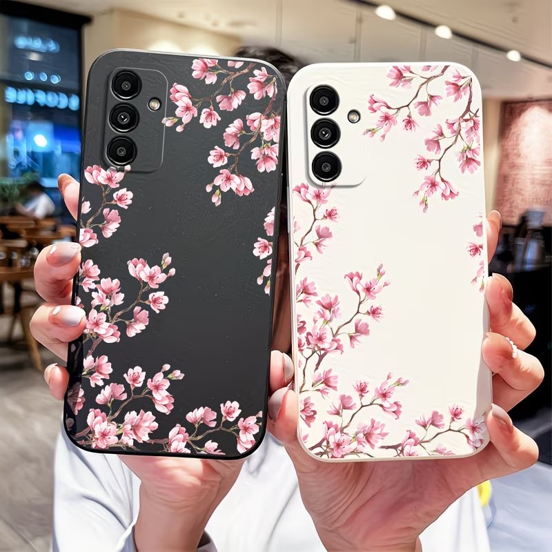 Phone Cases Pink - Rosa Kirschblütenzweig-Druck Handyhülle für Samsung Galaxy