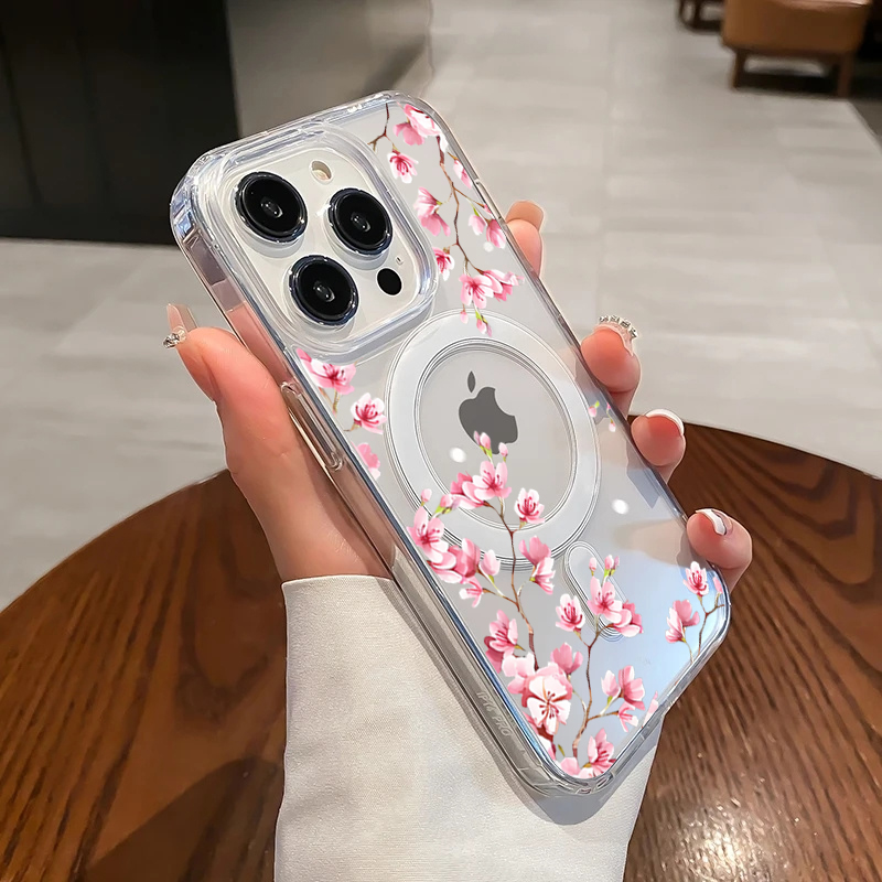 Phone Cases Pink - Luxuriöse rosa INS-Blumenhülle für iPhone 14