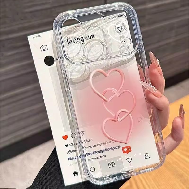 Phone Cases Pink - Handbemalte Rosa Herz Weiche Handyhülle für