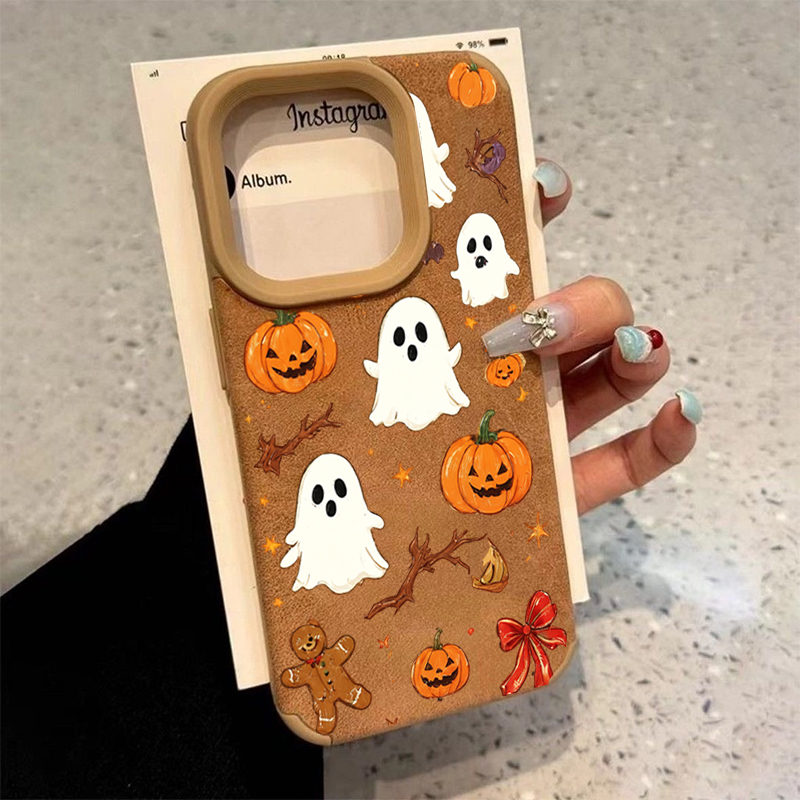 Phone Cases Unique - Halloween Niedliche Kürbis-Geister-Handyhülle für iPhone 18