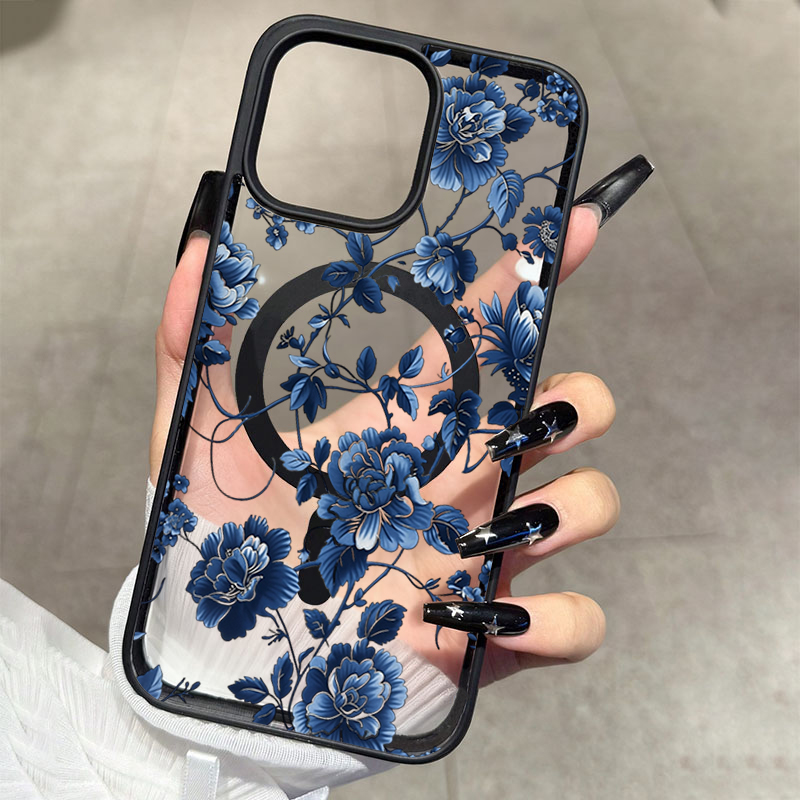 Luxuriöse Vintage Blaue Blumen – Phone Cases Unique Bewertung und Preis