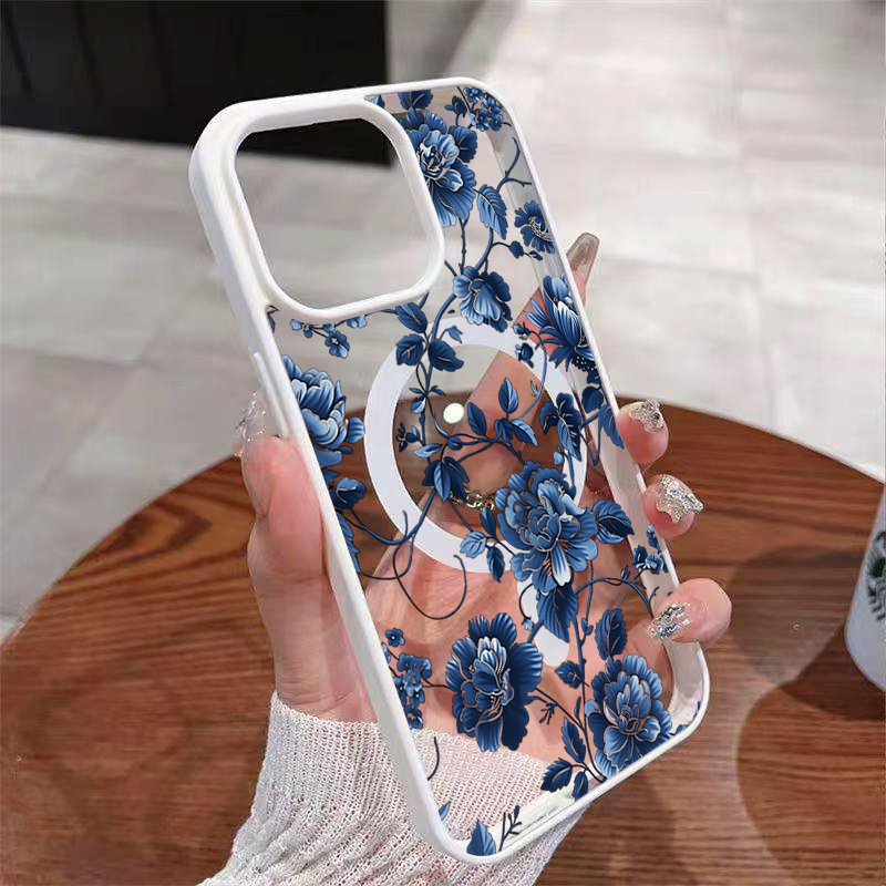 Luxuriöse Vintage Blaue Blumen – Phone Cases Unique Bewertung und Preis