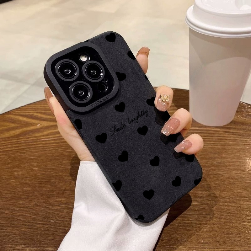 Neue Luxuriöse Schwarze Herzfö – Phone Cases Unique Bewertung und Preis