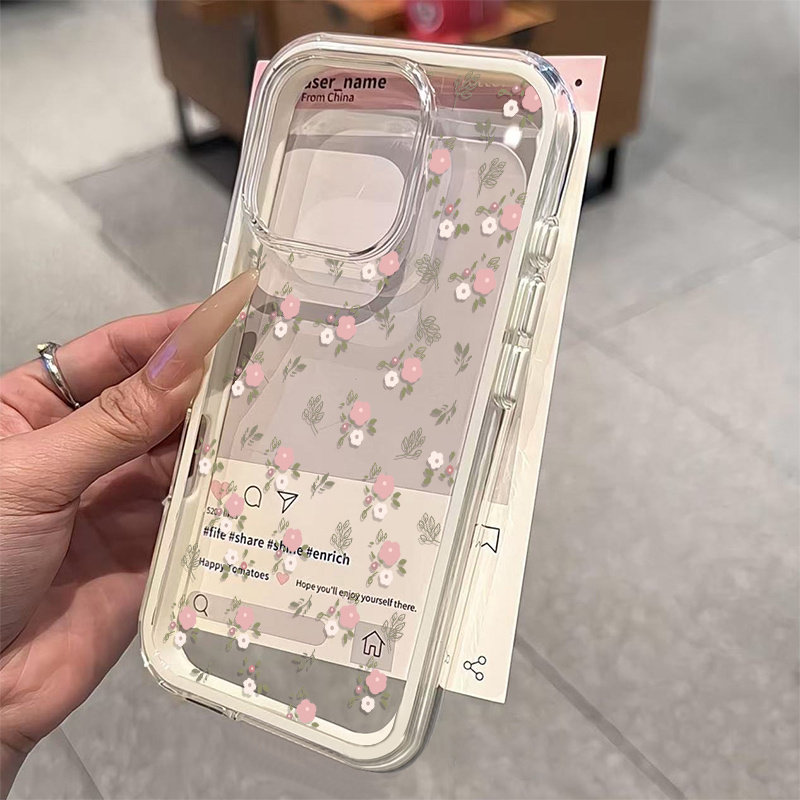 Grüne Blätter Rosa Blume 2-in- – Phone Cases Pink Bewertung und Preis