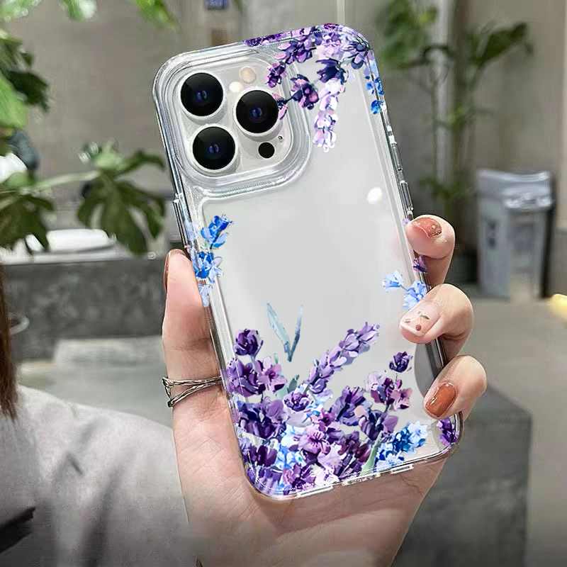 Lila Blumen Weiche TPU Handyhü – Phone Cases Iphone 16 Pro Bewertung und Preis